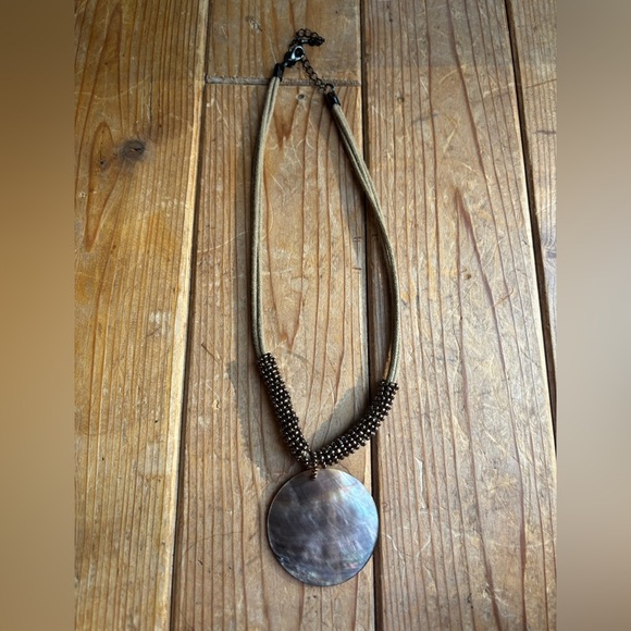 Lia Sophia Beaded Shell Pendant Necklace - Picture 3 of 6